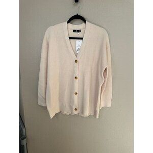 NWT Lillusory Womens‎ Cream Cardigan Medium long sleeve buttons viscose v-neck